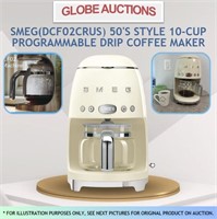 SMEG 50'S STYLE PROGRAMMABLE COFFEE MAKER(MSP:$349