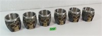 6 Stainless Steel - Skull Mugs