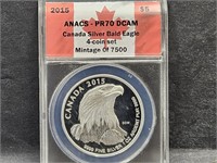 ONE COIN Canada Silver Bald Eagle 5 Dollar Coin