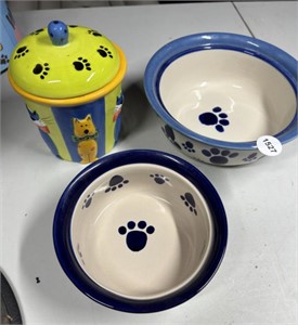 Pet  Treat Jar / Feeding Bowls