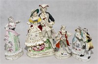 4 Victorian Style Porcelain Figurines