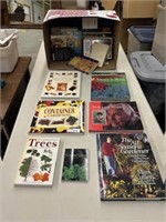 large box of gardening and yard books