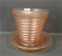 Fenton Velva Rose # 1554 Ribbed 2 Pc Flower Pot