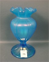 Fenton Celeste Blue # 635 Ribbed Whimsy Vase
