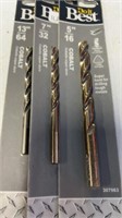 3 New Cobalt Drill bits