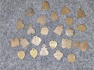 Old Brass Dog Tags