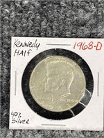 1968-D Kennedy Half 40 % Silver