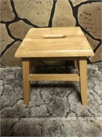 12X12X12 INCH MAPLE STOOL WITH CUT OUT HANDLE