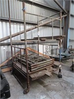 Large mobile scaffolding.