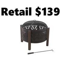 Style Selections  Black Brush Steel Fire Pit