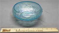 Blue Carnival Glass Bowl