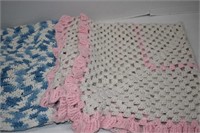 Two Crochet Baby Blanket, Lap Throws