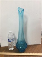 Vintage Teal L. E. Smith Swung Vase