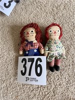 Vintage miniature Raggedy Ann & Andy dolls