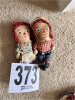 Vintage miniature Raggedy Ann & Andy dolls