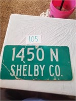 SHELBY CO 1450 N ROAD METAL SIGN