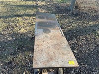 HOMEMADE ROLLING METAL/FOLDING SHOP TABLE