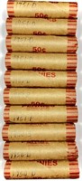 (10) Rolls 1950's Wheat Cent Penny Lot