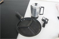Electric Personal Coffee Percolator & Divided Pan