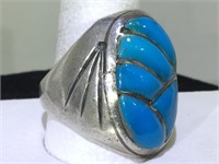 Sterling Silver SW Mans Ring with Turquoise -