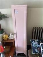 Old school 5 shelf pink cabinet. No contents. 14
