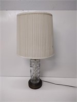 Vintage Glass and Brass Table Lamp