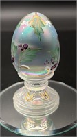 Fenton Iridescent Hp Pedestal Egg