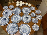 22 pieces- Port of Bristol England Blue and White