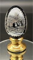 Fenton Black Hp Pedestal Egg 1234/1500 By S Bryan