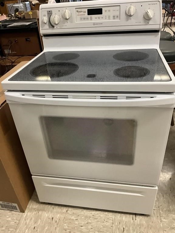 Whirlpool glass top with oven hood, extra glass