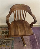 Vintage Oak Roller Chair