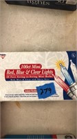 NEW 100 ct red, clear and blue  lights