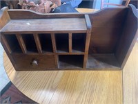 Wood Desk Organizer or wall shelf