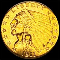 1911 $2.50 Gold Quarter Eagle UNCIRCULATED