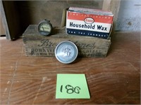 Vintage Esso wax and pressure gauge lot