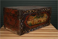 Asian, Possibly Japanese, Paint Decorated Trunk