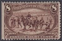 US Stamps #289 Mint Disturbed Gum, straight edge a