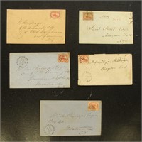 Canada Stamps Postal History incl #4 tied on piece