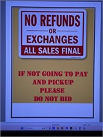 NO Refunds All Sales are Final