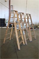(3) 6'  Wood Ladders