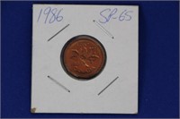 Penny 1986 Elizabeth II Coin