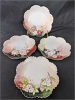 Set of 4 Antique Monbijou Bavarian Desert Plates