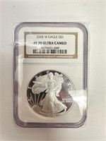 2005 W Eagle Silver Coin PF 70 Ultra Cameo