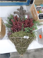 Faux Plant Decor w/ Wall Basket
