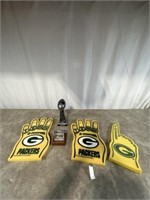 Packers Foam Fingers, Novelty Super Bowl trophy,