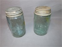 2 1858 Mason Pint Jars