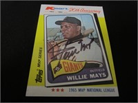 Willie Mays signed baseball card COA