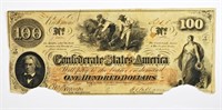 1862 $100 CONFEDERATE STATE OF AMERICA