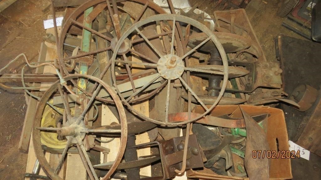 Assortment Of Wheels/cultivator Parts