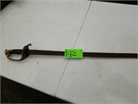 Civil war sword brass handle, rust on blade